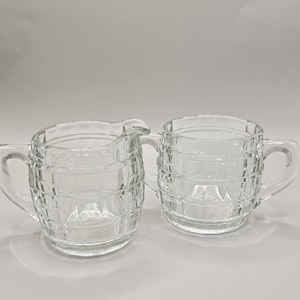 Tiara Glass Cream & Sugar Vintage