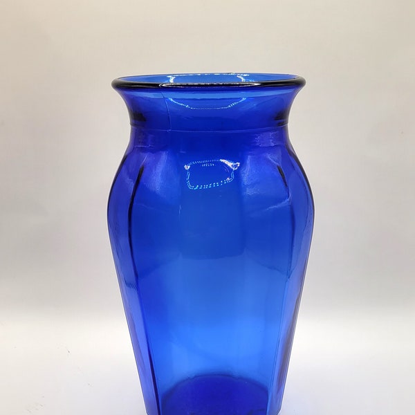 Cobalt Blue Glass Vase Vintage