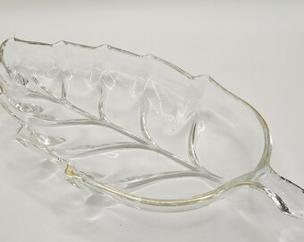 Porta caramelle vintage a forma di foglia