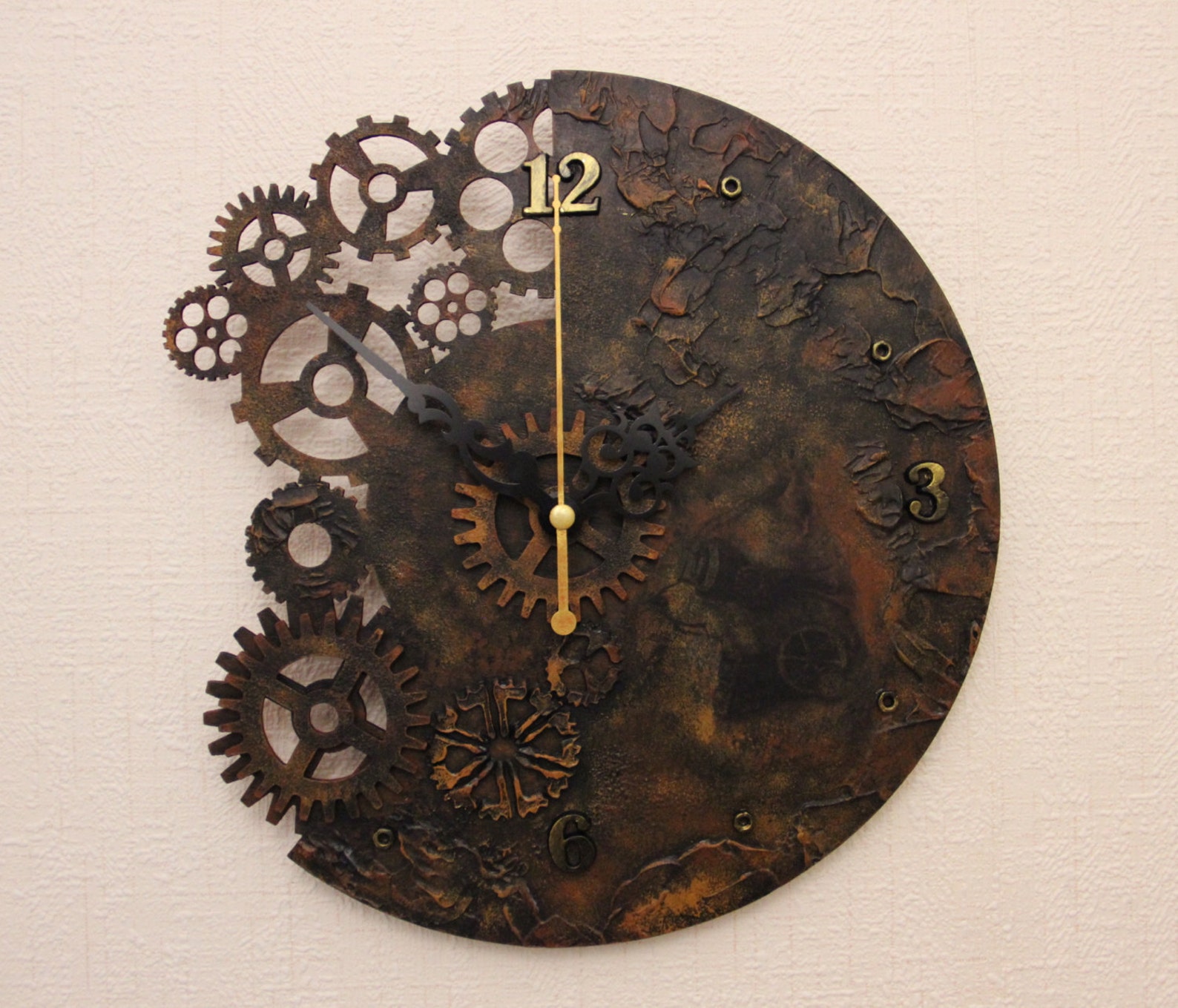 Wall clock Steampunk Etsy