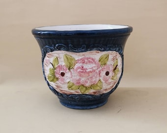 Original Art Deco Pot Flowerpot Roses Italy Decoration Pot Ceramic