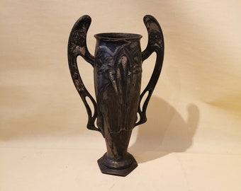 Uralte Alpaka Jugendstil Pokal Vase Metall schwer Art Deco versilbert Alpacca