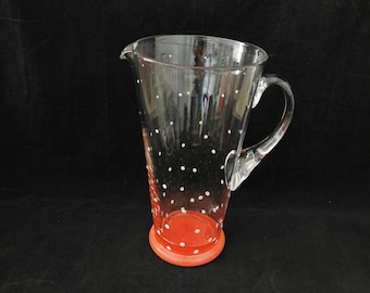 Vintage Glaskaraffe Poschinger Frauenau Dots Likörkaraffe Glas Likörflasche 50er Jahre Vintage