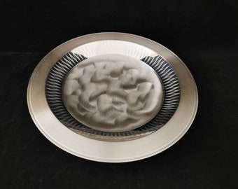アールデコ調 WMF イコラ花瓶ガラス、緑と銀白色の粉末が溶ける 1930