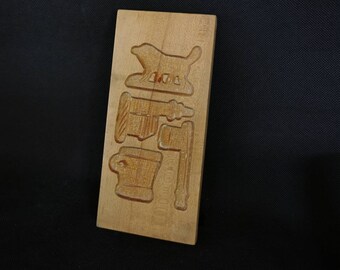 Molde para espéculos de madera vintage Springerle Molde para hornear de Navidad para hornear speculoos