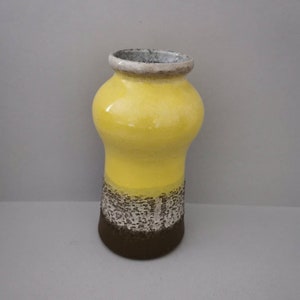 Strehla 花瓶 ファットラバ セラミック イエロー 西ドイツ ヴィンテージ 21 cm 花瓶