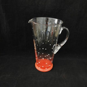 Vintage glass carafe Poschinger Frauenau Dots liqueur carafe glass liqueur bottle 50s vintage