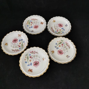 Great porcelain Bavaria set vintage plate bowl 50s snack bowls set plate art deco pastry bowl pastry plate gold rim