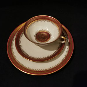Collector&#39;s set collector&#39;s cup 50s vintage porcelain cup plate gold rim Fürstenberg