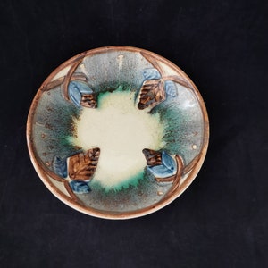 Beautiful plate Art Deco ceramic spray decoration Art Nouveau stoneware factory bowl antique decoration
