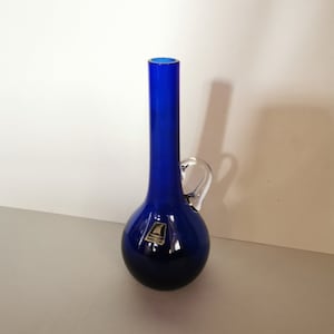 Vintage glass vase white glass glass art filigree 70s glass vase glass vase glass art glass orchid vase blue mouth-blown
