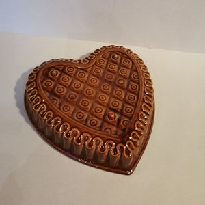 baking mold heart ceramic pudding mold shabby vintage baking