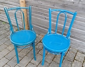 2 vintage coffeehouse chairs bentwood pimp it up garden decoration petrol blue
