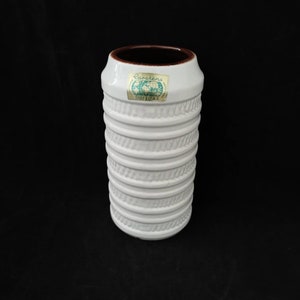 large ceramic vase 70s Carstens pottery white 20 cm