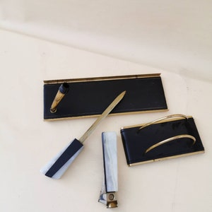 Pen tray pen holder vintage letter holder desk cigar clippers utensil 4-piece letter opener