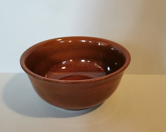 Oude ceramische kom gistdeeg aardewerk bruin geglazuurd