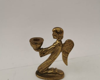 Toller Bronze Engel Schutzengel Putte Engelsputte Dalbeck Messing Kerzenhalter in Form eines Engels
