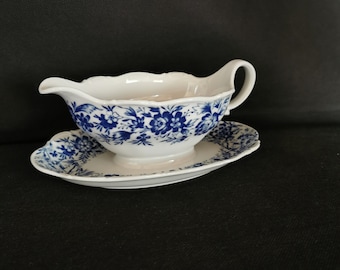Salsa de porcelana Seltmann Weiden vintage Theresia azul y blanco