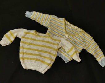 Super cute knit set soft wool party set hand embroidered sweater baby cardigan