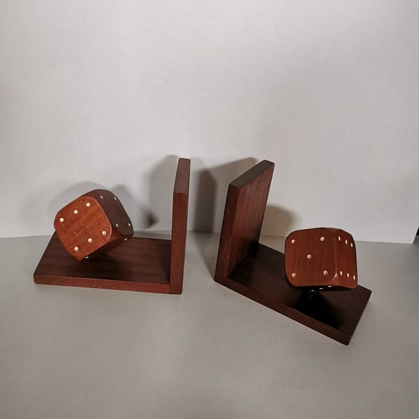 2 bookends cubes handmade shabby vintage