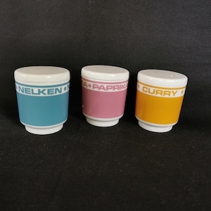 Gorgeous storage jars plastic 60s spice jars