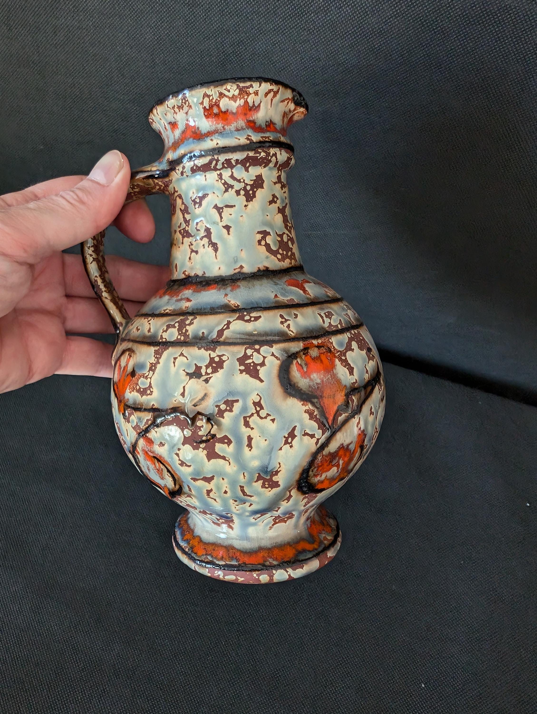 ウーベラッカー製陶器花瓶、1970年代の花瓶、Ü-Keramik Fat Lava