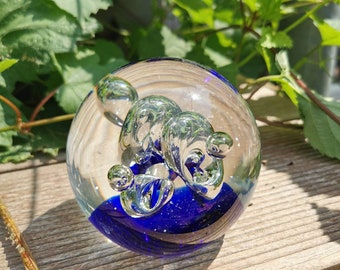 Vintage Schreibtisch Briefbeschwerer Glas Paperweight Höhe 8cm