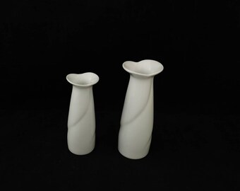 2x shabby vintage vase porcelain white set porcelain