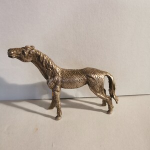 Old horse figure metal lucky charm box figure made of tin horse