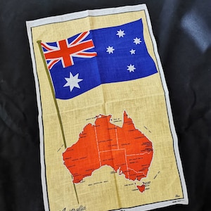 Torchon de cuisine rétro extraordinaire, serviette de séchage, torchon de cuisine, années 70, coton et lin, Australie