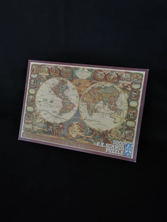 Vintage World Map Historical World Map Old Puzzle 1990 Schmidt Etsy