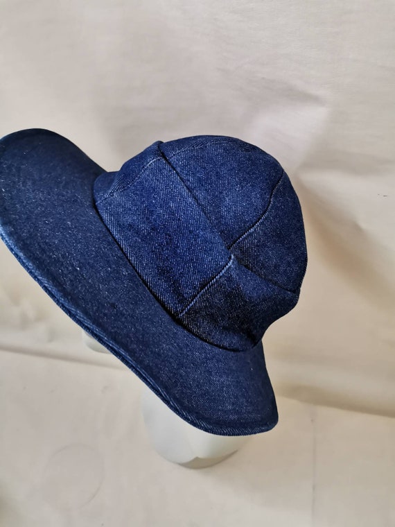 Vintage women's hat hat denim hat - image 3