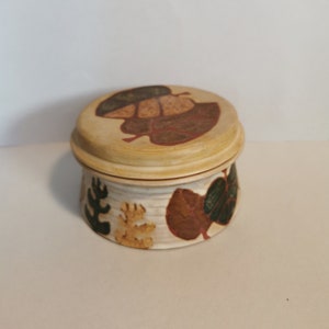 Fritz Cleve Ceramics Vintage Large Storage Jar Lidded Stoneware Pottery Hearts Baking Tin Cookie Jar