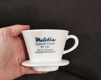 メリタ クイックフィルター 4 穴磁器フィルター 101 シャビー磁器コーヒーメーカー ドイツ帝国特許