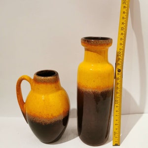 2 wunderschöne 70er Jahre Vase orange braun Pop Art Set von zwei Vasen Vintage Kollektion Rothko Deutschland 1970er Bild 10