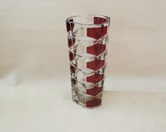 Vintage Vase Rubinglas Glasvase shabby rot  Glas