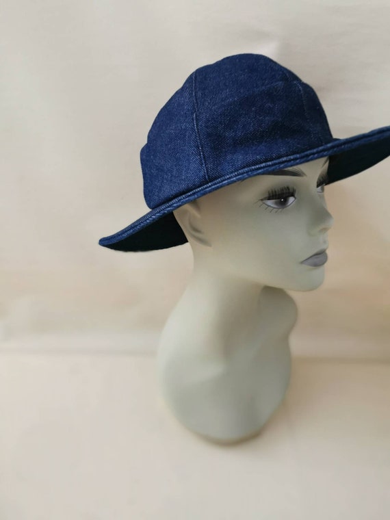 Vintage women's hat hat denim hat - image 7