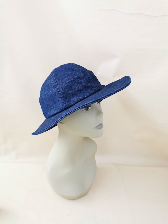 Vintage women's hat hat denim hat - image 2