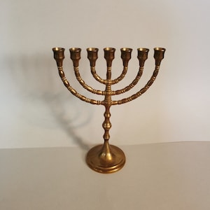 Large Menorah David Candlestick Candle Holder Candelabra Brass
