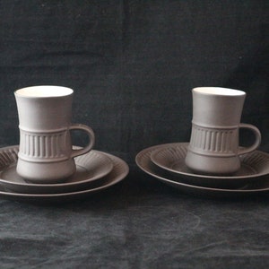 2x Gedeck Kaffeeservice Moccatasse Keramik Jens H. Quistgaard IHQ Dansk Design Denmark 60er