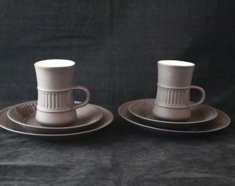 2x Gedeck Kaffeeservice Moccatasse Keramik Jens H. Quistgaard IHQ Dansk Design Denmark 60er