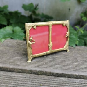 Double picture frame ornate vintage picture frame brass Art Deco style