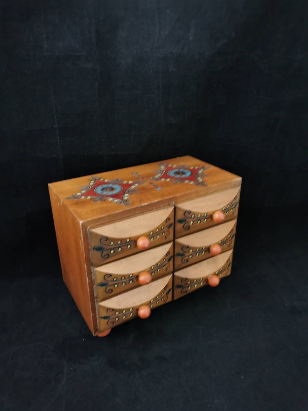Vintage Mini Jewelry Chest of Drawers Chest of Drawers Wooden Etsy