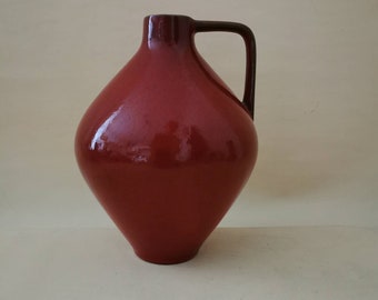 Gräflich Ortenburg Vase 1960s Vase Ceramic West German Pottery Lady in Red