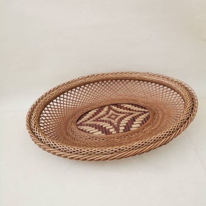 Ancient raffia basket vintage bowl DEKO raffia RETRO 50s 60s basket fruit bowl