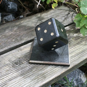 Vintage Desk Paperweight Metal Cube
