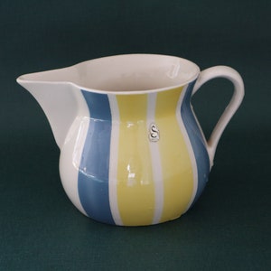 Vintage Milchkrug Keramik Milchkanne Spritzdekor feuerfester Boden Siershahn XL