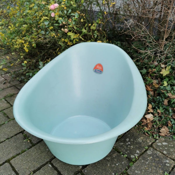 Vintage Plastikwanne Wäschekorb XL Kübel shabby Gartenteich mint Badewanne