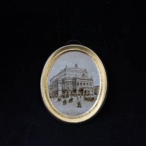 Antiguo Fürstenberg Porcelana Mini Medalla de Pared Pintura en Miniatura Ronacher Viena