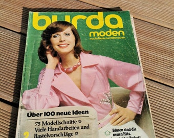 Burda Vintage Schnittmuster Wäsche Blusen Mantel Nähen Handarbeiten Anleitung vintage 1973